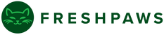FreshPaws logo with a green cat icon and text